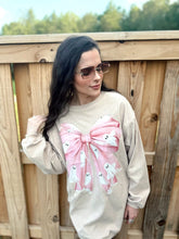 Load image into Gallery viewer, Beige Ghost Bow Corded Crew