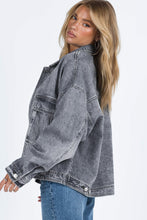 Load image into Gallery viewer, Collared Neck Button Up Denim Jacket