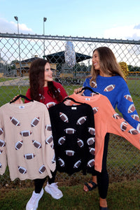 (MULTI COLOR) Sequin Basketball Corded Crews