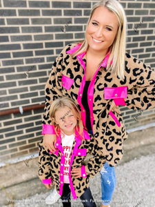 rts: Leopard MOMMY AND ME Sherpa shacket*