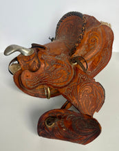 Load image into Gallery viewer, Shelf size Vintage Leather saddle
