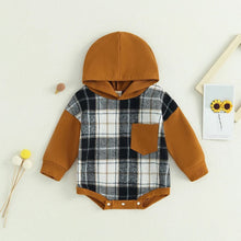 Load image into Gallery viewer, RTS: The Brady Hooded Plaid Onesie and Shirt