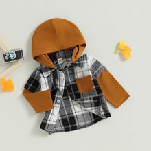 Load image into Gallery viewer, RTS: The Brady Hooded Plaid Onesie and Shirt