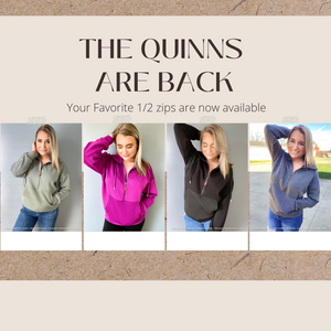 rts: FOREVER3AM BRANDED QUINN QUILTED HALF ZIP PULLOVERS