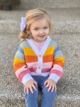 Load image into Gallery viewer, RTS: Rainbow Strip Button Cardi