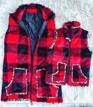 Load image into Gallery viewer, RTS: Mommy &amp; Me Plaid &amp; leopard Vests *