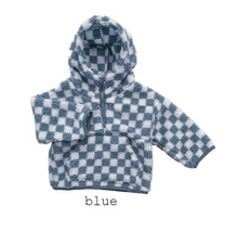 Load image into Gallery viewer, RTS: Checker Teddy Bear Half Zip