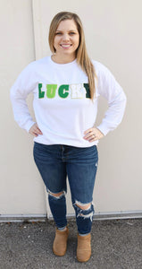 rts: The Riley LUCKY White Crewneck 1.22.24 osym