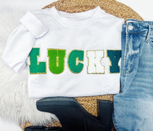 Load image into Gallery viewer, rts: The Riley LUCKY White Crewneck 1.22.24 osym