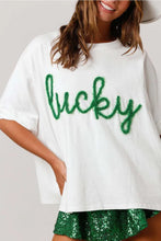 Load image into Gallery viewer, RTS: Lucky Green Embroidered Tee