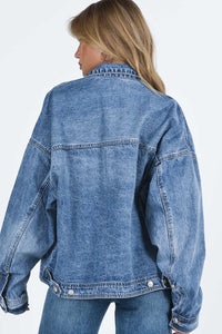 Collared Neck Button Up Denim Jacket