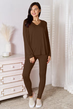 Load image into Gallery viewer, Basic Bae Full Size V-Neck Soft Rayon Long Sleeve Top and Pants Lounge Set