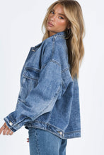 Load image into Gallery viewer, Collared Neck Button Up Denim Jacket