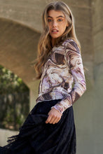 Load image into Gallery viewer, J.NNA Marble Design Long Sleeve Mesh Top