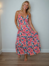 Load image into Gallery viewer, Rose Floral Twist Cami Maxi Dress