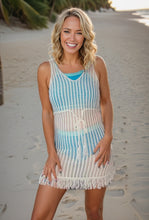 Load image into Gallery viewer, White Crochet Fringe Cover Up