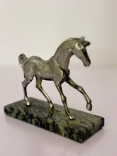 Load image into Gallery viewer, Vintage Silver Horse on Marble Base