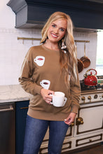 Load image into Gallery viewer, Coffee Sequined Pullover