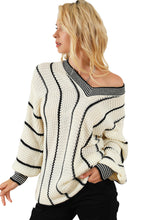 Load image into Gallery viewer, Preppy V Neck Loose Tunic Sweater