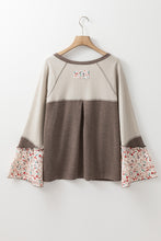 Load image into Gallery viewer, Boho Floral Bell Sleeve Henley Top