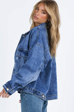 Load image into Gallery viewer, Collared Neck Button Up Denim Jacket