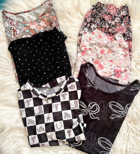 Bow Design Mesh Top