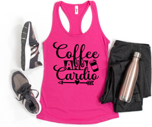 Load image into Gallery viewer, Coffee and Cardio Racer Back Tank - Graphic T (S-2x)
