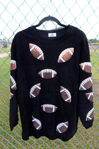 (MULTI COLOR) Sequin Basketball Corded Crews