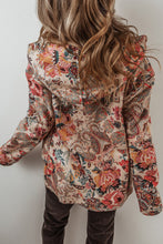 Load image into Gallery viewer, Floral Hooded Sherpa Lined Jacket
