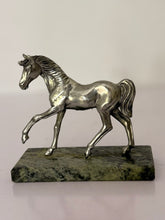 Load image into Gallery viewer, Vintage Silver Horse on Marble Base