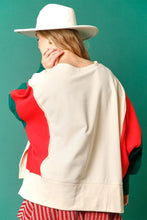 Load image into Gallery viewer, Colorblock Sleeve Christmas Top
