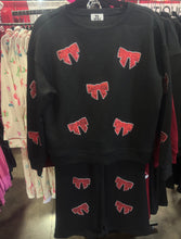 Load image into Gallery viewer, RTS Black/Red Sequin Bow Textured Set