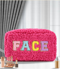 Load image into Gallery viewer, rts: Plush Chenille Letter Cosmetic Bag