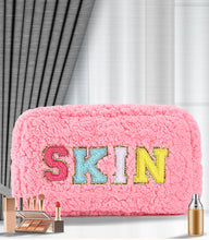 Load image into Gallery viewer, rts: Plush Chenille Letter Cosmetic Bag