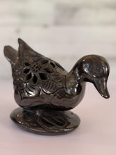 Load image into Gallery viewer, Floral Cutout Black Ceramic Duck