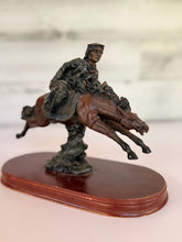 Load image into Gallery viewer, Horseback Indian Sculpture