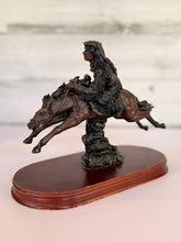 Load image into Gallery viewer, Horseback Indian Sculpture