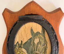 Load image into Gallery viewer, Heavy Horseshoe Horse/Foal Plaque