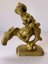 Load image into Gallery viewer, Gold Glazed Chalkware 'Westward Ho' Sculpture