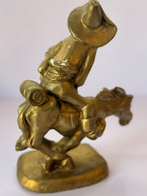 Load image into Gallery viewer, Gold Glazed Chalkware 'Westward Ho' Sculpture
