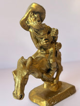 Load image into Gallery viewer, Gold Glazed Chalkware 'Westward Ho' Sculpture