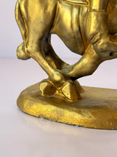 Load image into Gallery viewer, Gold Glazed Chalkware 'Westward Ho' Sculpture