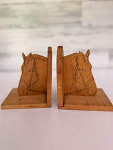 Load image into Gallery viewer, Wooden Primitive Horse Head Bookends