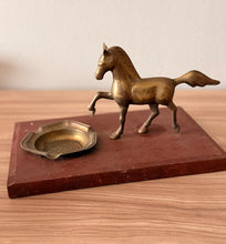 Load image into Gallery viewer, Brass Horse &amp; Ashtray Sculpture