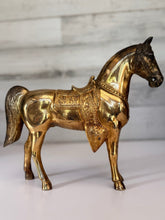 Load image into Gallery viewer, Large Brass Tone Carnival Horse