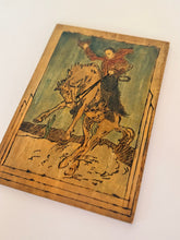 Load image into Gallery viewer, Wood Burned Cowboy Art