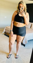 Load image into Gallery viewer, Black Tank + Skort Swimwear
