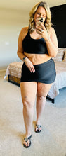 Load image into Gallery viewer, Black Tank + Skort Swimwear