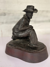 Load image into Gallery viewer, Bronze Kneeling Cowboy Sculpture