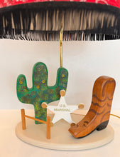 Load image into Gallery viewer, Vintage Cowpoke Lamp-Bandana Fringe Shade